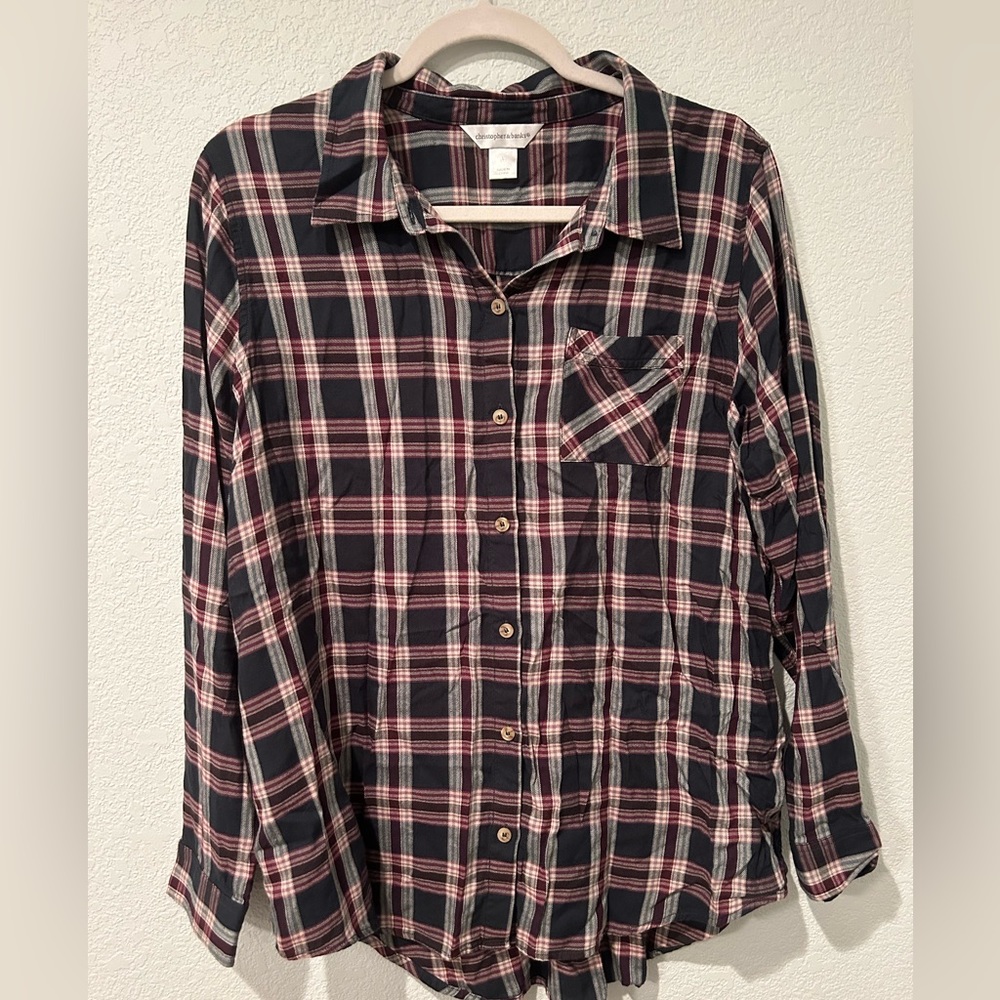 Christopher & Banks Flannel button-up, long-sleeve top *New Condition